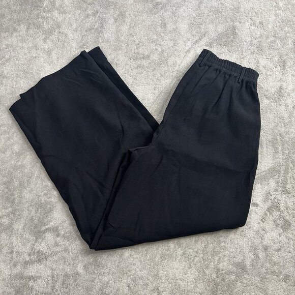 Christian Lacroix Pants Women Small Black Trouser Wide Leg High-Rise Rayon Blend - Picture 1 of 14